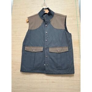 FIELDSTONE Men's Quilted Hunting Vest Size L Brown Tan Pockets Outdoor